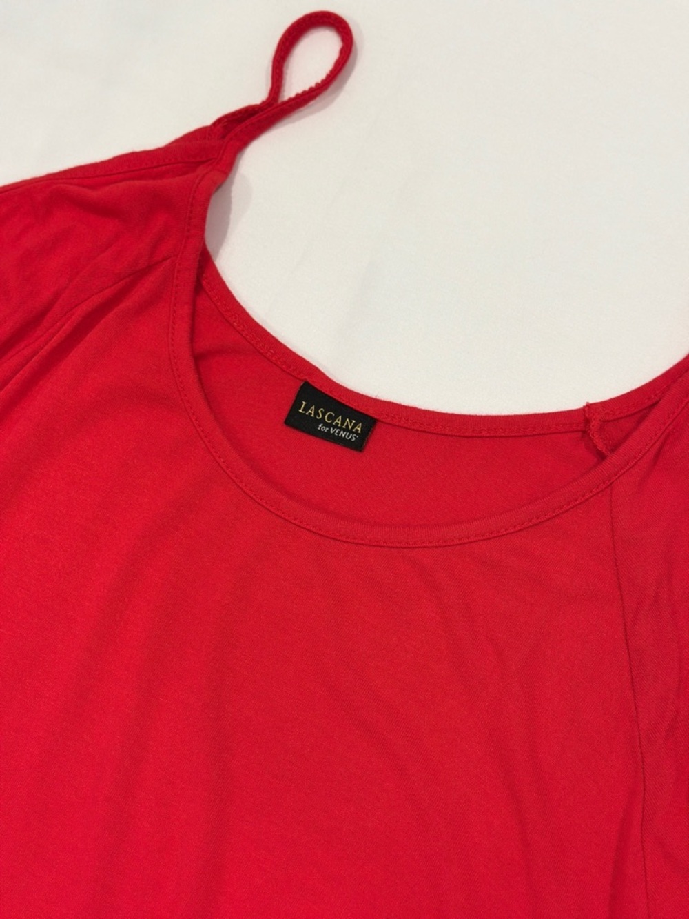 Lascana Red Off-Shoulder Draped Women’s Top - Picture 5 of 7